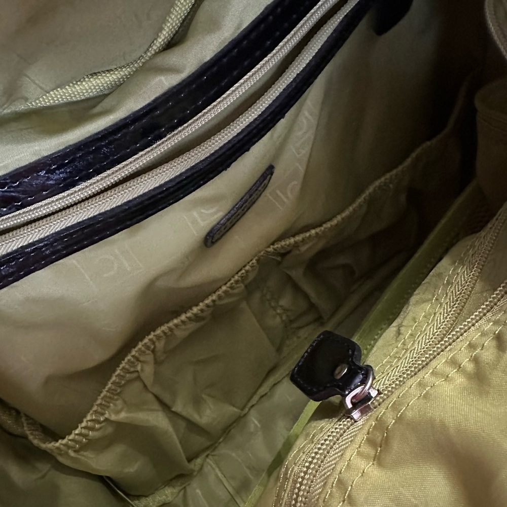 Liz Claiborne Houndstooth Patent Leather Trim Carry-On Bag Barely Used Y2K Prepp - Picture 6 of 14